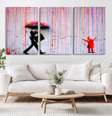 69505-MGV-CV-36X24-Graffiti Girl Wall Art Canvas Print, Framed Urban Contrast Art Picture Print, Vibrant Graffiti Perfect Urban Pop Decor Artwork