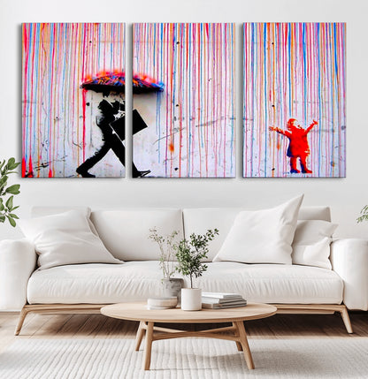 69505-MGV-CV-36X24-Graffiti Girl Wall Art Canvas Print, Framed Urban Contrast Art Picture Print, Vibrant Graffiti Perfect Urban Pop Decor Artwork