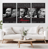 45112-MGV-CV-60X30-3P-Black Icons Wall Art Canvas Print, Framed Thinker Art Picture Print, Motivational Quote Perfect Cultural Modern Decor Artwork