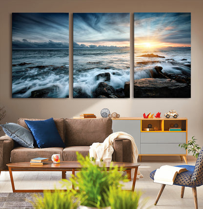 33428-MGV-CV-36X24-Ocean Sunrise Wall Art – Serene Seascape Canvas Print, Coastal Home or Office Decor, Perfect for Living Room, Bedroom, or Study