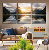 78842-MGV-CV-36X24-Sunrise Mountain Reflection Wall Art – Stunning Nature Landscape Canvas Print for Home, Office, Living Room or Relaxing Space