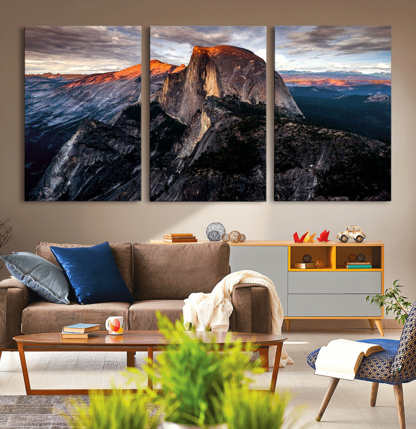 31332-MGV-CV-36X24-Mountain Landscape Wall Art – Majestic Sunset Rock Formation Canvas Print, Nature Scenic Decor for Living Room, Office, Cabin or