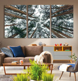 18790-MGV-CV-60X30-3P-Pine Canopy Wall Art – Panoramic View of Towering Pines Canvas Print, Nature-Inspired Decor for Office, Cabin or Living Room