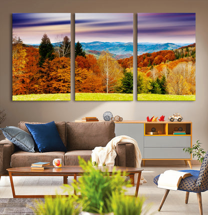 58007-MGV-CV-36X24-Autumn Mountain Landscape Wall Art – Stunning Fall Forest Canvas Print, Cozy Nature Decor for Home or Office