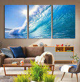 37494-MGV-CV-36X24-Ocean Wave Canvas Art – Stunning Blue Wave Photography, Coastal Wall Decor for Living Room, Bedroom or Office