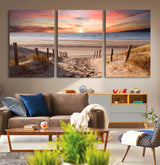 78111-MGV-CV-36X24-Sunset Pathway Wall Art – Panoramic Coastal Canvas Print, Tranquil Beach Decor for Living Room, Office or Bedroom