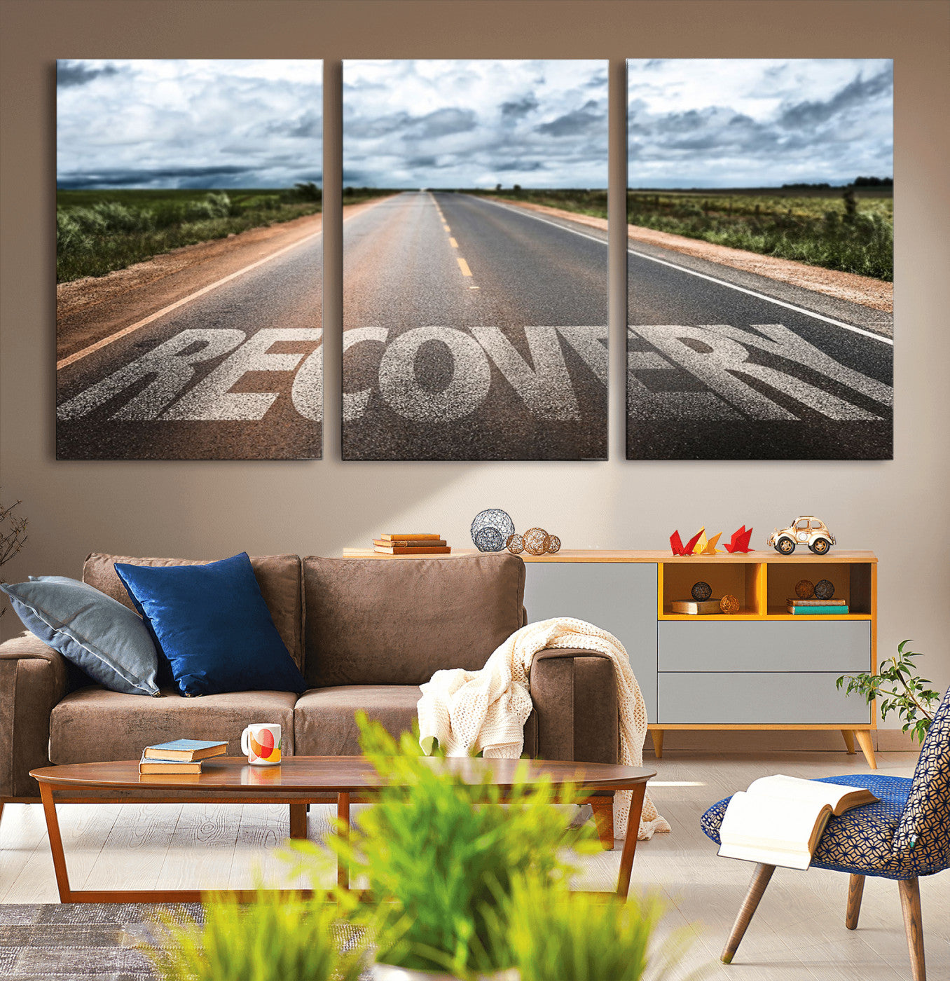 50743-MGV-CV-36X24-Healing Road Wall Art – Motivational Highway Canvas Print, Inspirational Journey Decor for Office, Gym or Living Room