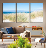 96913-MGV-CV-36X24-Coastal Dunes Wall Art – Serene Beach Grass and Blue Ocean Canvas Print, Relaxing Seaside Nature Decor for Living Room, Bedroom or