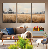 38193-MGV-CV-36X24-Golden Meadow Wall Art – Serene Grassland Landscape Canvas Print, Rustic Nature Decor for Bedroom, Living Room or Farmhouse