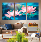32559-MGV-CV-36X24-Lotus Flower Wall Art – Pink Water Lily Canvas Print, Tranquil Nature Decor for Living Room, Bedroom or Meditation Space