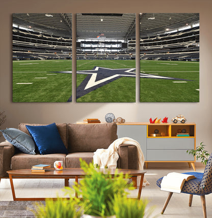 14834-MGV-CV-36X24-Dallas Att Stadium Wall Art Canvas Print, Framed Texas NFL Stadium Art Picture Print, American Football Stadium Perfect Sports