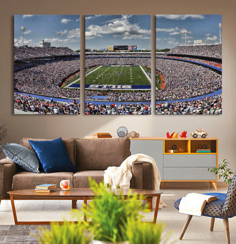 76491-MGV-CV-36X24-Buffalo Bills Stadium Wall Art Canvas Print, Framed Bills Stadium Art Picture Print, Highmark Stadium Perfect Sport Room Decor