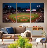38612-MGV-CV-36X24-Busch Stadium Wall Art Canvas Print, Framed Missouri Stadium Art Picture Print, Busch Stadium Field Perfect Sports Room Decor