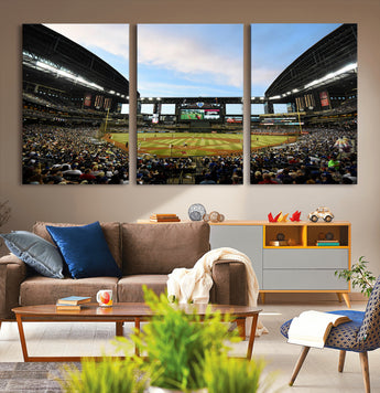 92672-MGV-CV-36X24-Chase Field Stadium Wall Art Canvas Print, Framed Arizona Stadium Art Picture Print, Chase Stadium Perfect Sports Room Decor