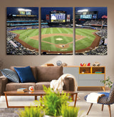 87666-MGV-CV-36X24-City Field Stadium Wall Art Canvas Print, Framed New York Stadium Art Picture Print, Citi Field Stadium Perfect Sport Room Decor