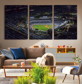 16515-MGV-CV-36X24-Dodgers Stadium Wall Art Canvas Print, Framed Baseball Stadium Art Picture Print, Dodgers Field Perfect Sport Room Decor Artwork