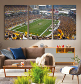 51419-MGV-CV-36X24-Heinz Field Wall Art Canvas Print, Framed Pittsburgh Stadium Field Art Picture Print, Heinz Stadium Field Perfect Sports Room
