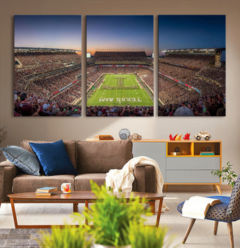 17421-MGV-CV-36X24-Kyle Field Wall Art Canvas Print, Framed Texas Stadium Art Picture Print, Kyle Field Stadium Perfect Sport Room Decor Artwork