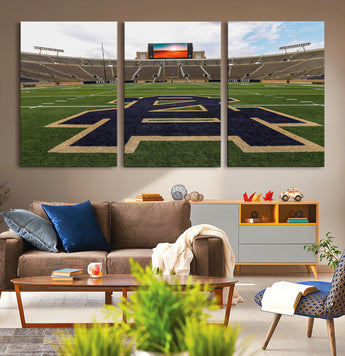 52835-MGV-CV-36X24-Notre Dame Stadium Wall Art Canvas Print, Framed Indiana Stadium Art Picture Print, Notre Dame Field Perfect Sport Room Decor