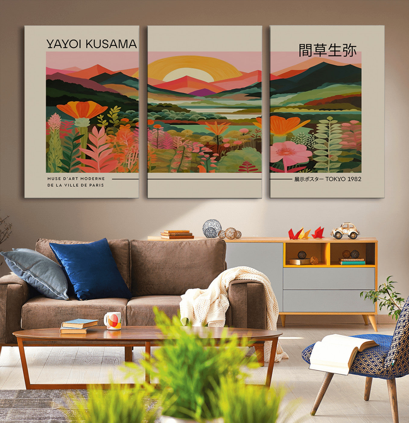 17753-MGV-CV-36X24-Floral Sunset Landscape Wall Art – Panoramic Nature Canvas Print, Vibrant Botanical Artwork for Living Room, Bedroom, Office, or