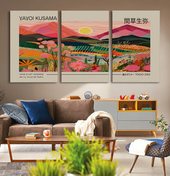 18304-MGV-CV-36X24-Sunset Mountain Landscape Wall Art – Panoramic Abstract Nature Canvas Print, Vibrant Wall Decor for Living Room, Bedroom, Office,