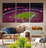 11343-MGV-CV-36X24-Bryant-Denny Stadium Wall Art – Panoramic Alabama Crimson Tide Football Field Canvas Print, Game Day Decor for Office, Man Cave or
