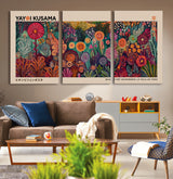 51280-MGV-CV-36X24-Abstract Yayoi Kusama Wall Art Canvas Print, Framed Japanese Wabi Sabi Art Picture Print, Yayoi Kusama Perfect Abstract Modern