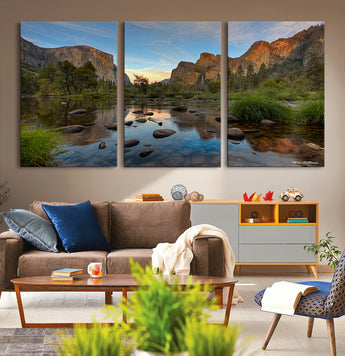 55893831-MGV-CV-36X24-Yosemite Valley Wall Art Canvas Print, Framed El Capitan Art Picture Print, Sierra Landspace Perfect Rustic Nature Decor Artwork