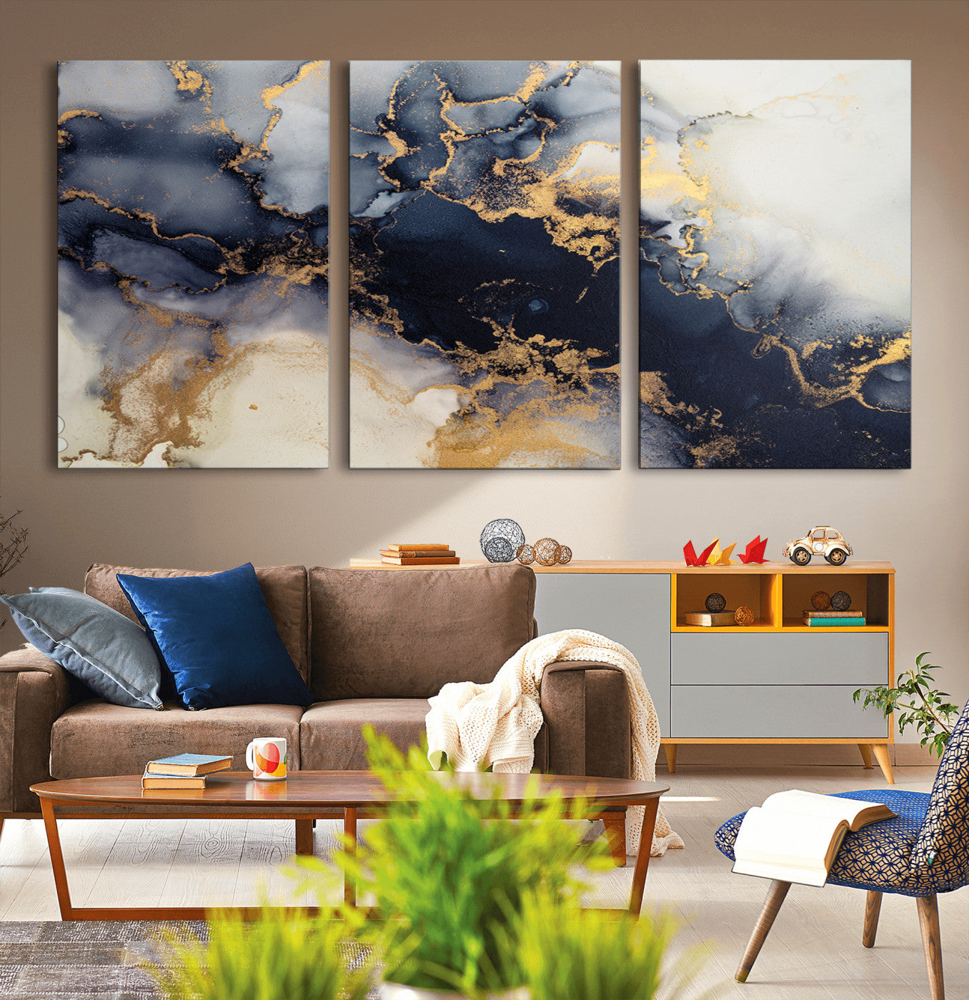 41136487-MGV-CV-36X24-Black Marble Wall Art Canvas Print, Framed Gold Veins Art Picture Print, Abstract Texture Perfect Moody Luxe Decor Artwork