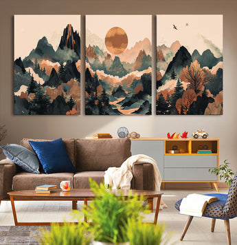 46509506-MGV-CV-36X24-Mountain Wall Art – Sunset Canvas Print, Nature Inspired Artwork, Scenic Wall Decor for Living Room, Bedroom, Office