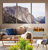 74506434-MGV-CV-36X24-El Capitan Wall Art Canvas Print, Framed Yosemite Cliff Art Picture Print, Sierra Nevada Perfect Sierra Minimalism Decor Artwork