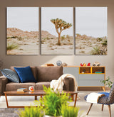 67109959-MGV-CV-36X24-Joshua Tree Wall Art Canvas Print, Framed Neutral Desert Art Picture Print, Earthy Landscape Perfect Neutral Boho Decor Artwork