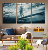 71192524-MGV-CV-36X24-Submerged Surf Wall Art Canvas Print, Framed Underwater Perspective Art Picture Print, Ocean Surf Perfect Coastal Adventure Decor