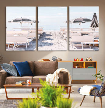 67623952-MGV-CV-36X24-Minimalist Beach Wall Art Canvas Print, Framed Pastel Sand Art Picture Print, Beach Aesthetic Perfect Coastal Minimalist Decor