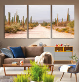 30742780-MGV-CV-36X24-Desert Cactus Wall Art Canvas Print, Framed Southwestern Art Picture Print, Bohemian Western Perfect Southwestern Boho Decor