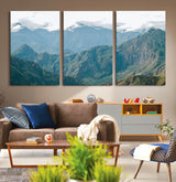 79393816-MGV-CV-36X24-Misty Mountain Wall Art Canvas Print, Framed Cloudy Andean Art Picture Print, Rugged Mountain Perfect Rustic Nature Decor Artwork