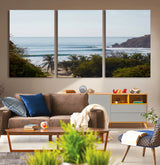 88336640-MGV-CV-36X24-Tropical Beach Scene Wall Art Canvas Print, Framed Coastal Photography Art Picture Print, Ocean Horizon Art Perfect Coastal Boho