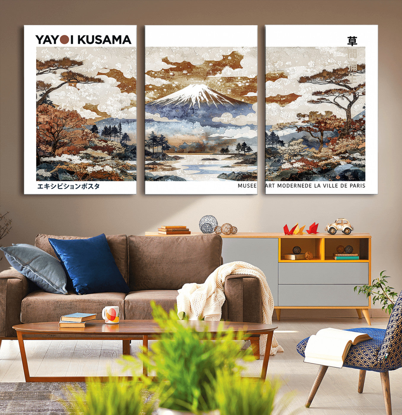 80111817-MGV-CV-36X24-Japanese Landscape Wall Art – Mount Fuji Autumn Canvas Print, Asian Inspired Nature Decor for Living Room, Bedroom, Office or