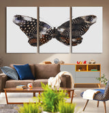 99831147-MGV-CV-36X24-Spotted Butterfly Wall Art Canvas Print, Framed Neutral Insect Theme Art Picture Print, Earthy Wing Pattern Perfect Modern Rustic