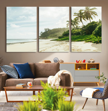 42984524-MGV-CV-36X24-Relaxing Beach Wall Art Canvas Print, Framed Ocean View Art Picture Print, Coastal Serenity Perfect Tropical Coastal Decor Artwork