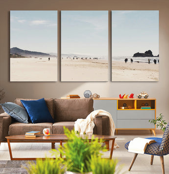 28307820-MGV-CV-36X24-Minimalist Beach Wall Art Canvas Print, Framed Coastal Serenity Art Picture Print, Soft Sand Perfect Modern Coastal Decor Artwork