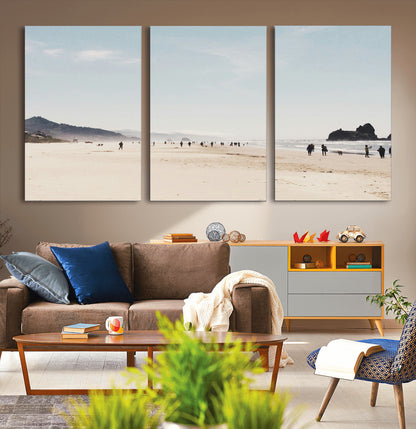 28307820-MGV-CV-36X24-Minimalist Beach Wall Art Canvas Print, Framed Coastal Serenity Art Picture Print, Soft Sand Perfect Modern Coastal Decor Artwork