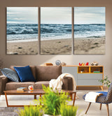 81812590-MGV-CV-36X24-Ocean Wall Art Wall Art Canvas Print, Framed Coastal Canvas Art Picture Print, Moody Seascape Perfect Coastal Minimalist Decor