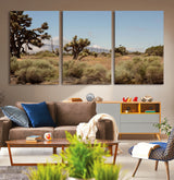 16114018-MGV-CV-36X24-Joshua Tree Wall Art Canvas Print, Framed Desert Landscape Art Picture Print, Mountain Horizon Perfect Southwestern Boho Decor