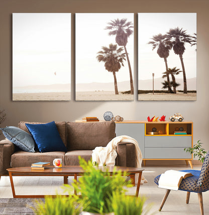 48255923-MGV-CV-36X24-Coastal Light Wall Art Canvas Print, Framed Relaxing Shoreline Art Picture Print, Minimalist Ocean Perfect Tropical Serenity Decor