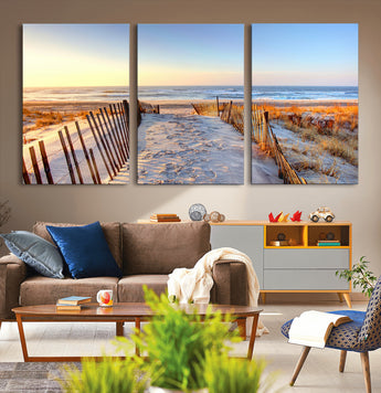 73351887-MGV-CV-36X24-Ocean Sunset Wall Art Wall Art Canvas Print, Framed Nautical Photography Art Picture Print, Summer Beach House Decor Perfect