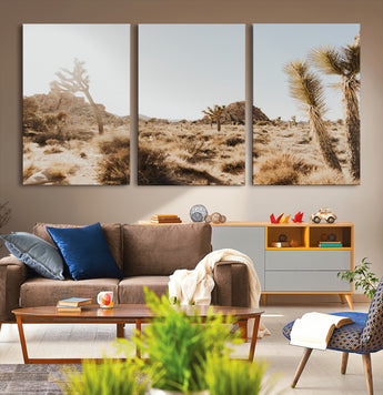 62783269-MGV-CV-36X24-Joshua Tree Wall Art – Desert Landscape Photography Canvas Print, Southwest Nature Artwork Rustic Home Decor for Living Room,