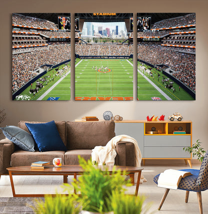 76935553-MGV-CV-36X24-Football Stadium Wall Art – Panoramic Game Day Canvas Print, Sports Decor for Man Cave, Office, Bar, or Living Room