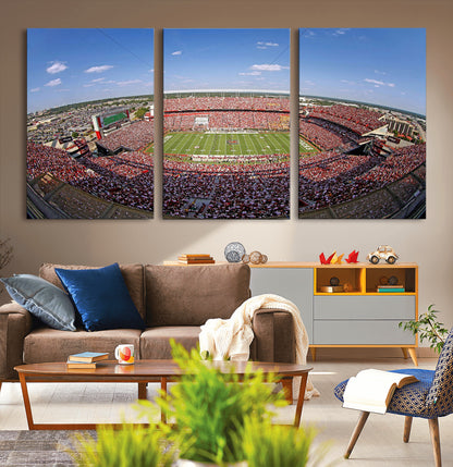 29492070-MGV-CV-36X24-Stadium Wall Art – Panoramic College Football Canvas Print, Game Day Crowd and Field Scene, Sports Photography Decor for Office,