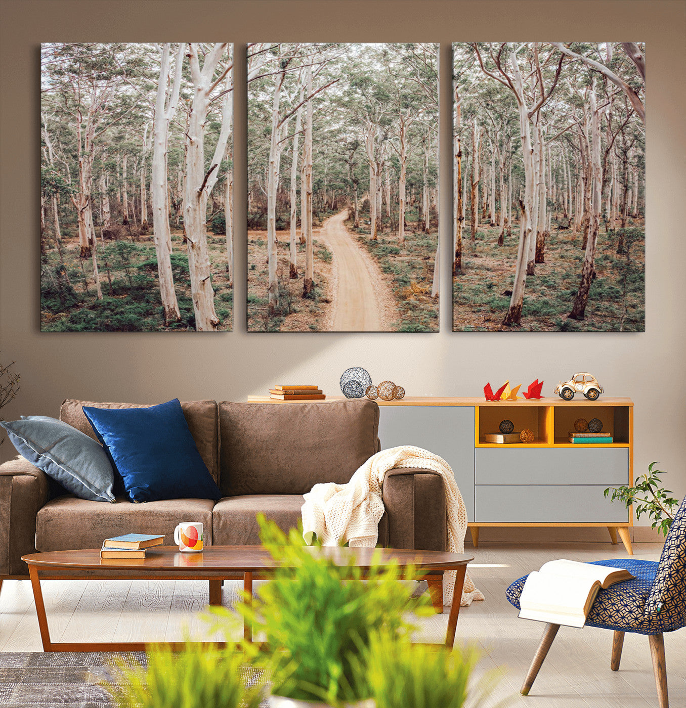24760563-MGV-CV-36X24-Forest Wall Art – Tranquil Woodland Path Canvas Print, Scenic Nature Photography Decor for Bedroom, Living Room, Office, Cabin or